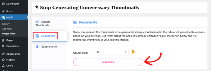 Click the Regenerate Button to Remove Additional Images That Have Already Been Created