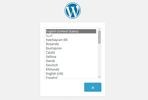 Language selection during the install process in WordPress 4.0