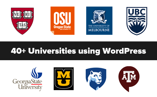Top Universities using WordPress