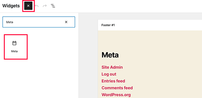 Добавьте виджет meta в боковую панель WordPress