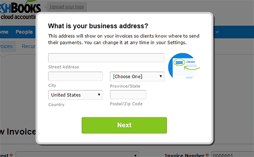 Your business address for the invoice