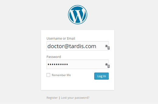 Logging in WordPress using email address