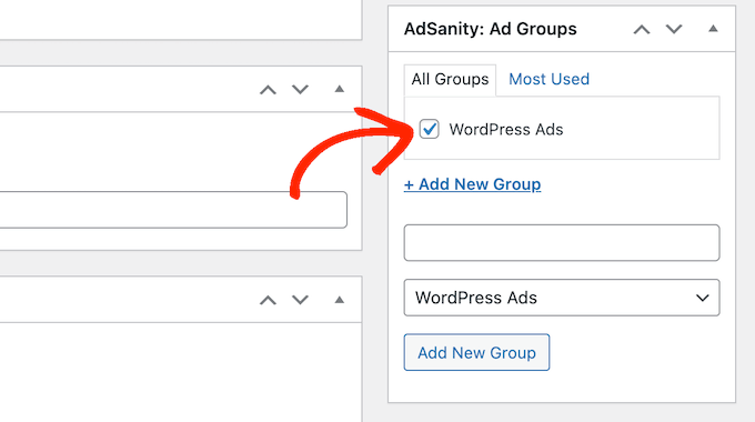 Organizing the ads on your website or blog
