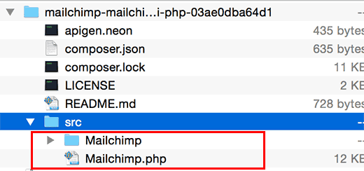 Файлы API MailChimp