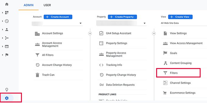 Creating a filter in Google Analytics