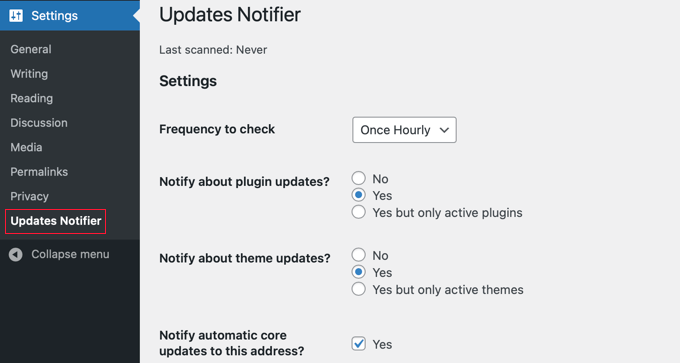 Adding Notifications for Available Updates