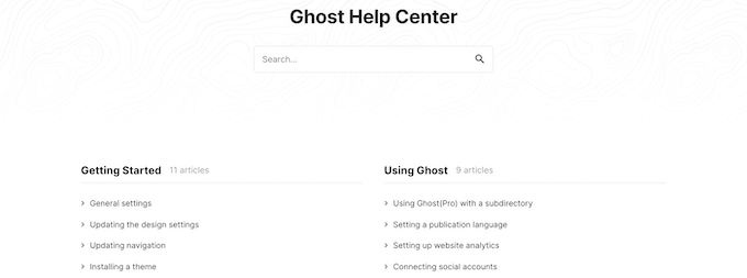 Справочный центр Ghost