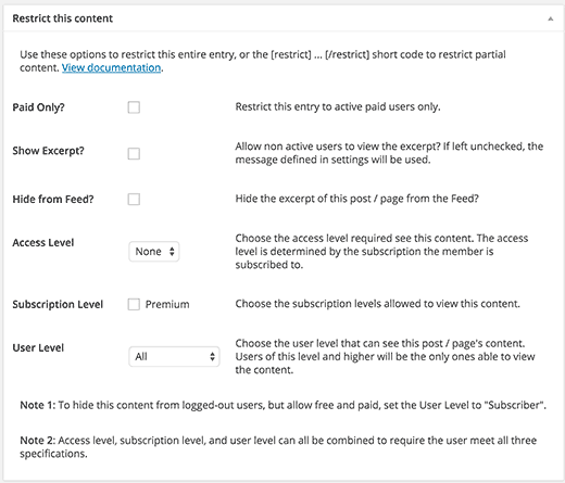 Membership Proallow Paying Customers Access To Pages