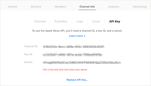 API-ключи Apple News