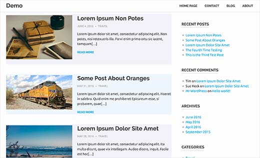 Posts using alternate background colors with even/odd css classes in WordPress
