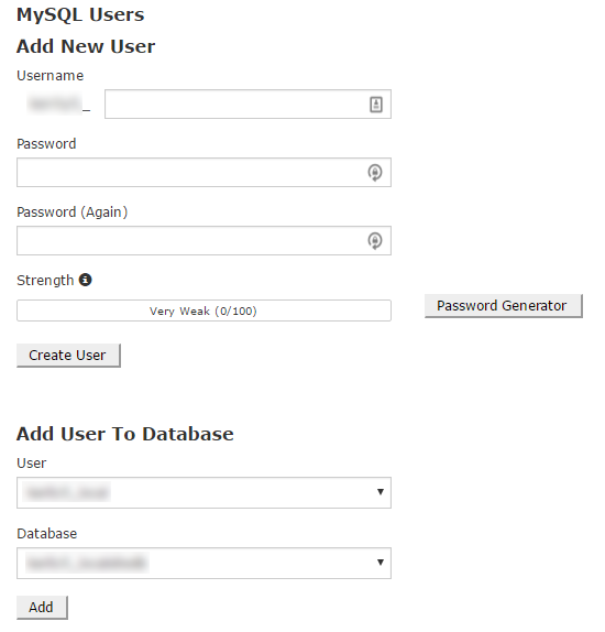create a new database user