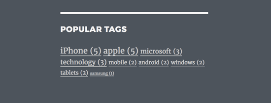 Popular tags with post count