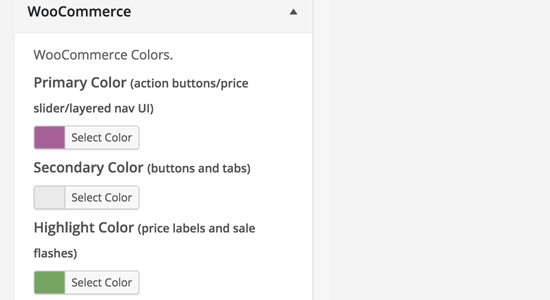 WooCommerce Colors