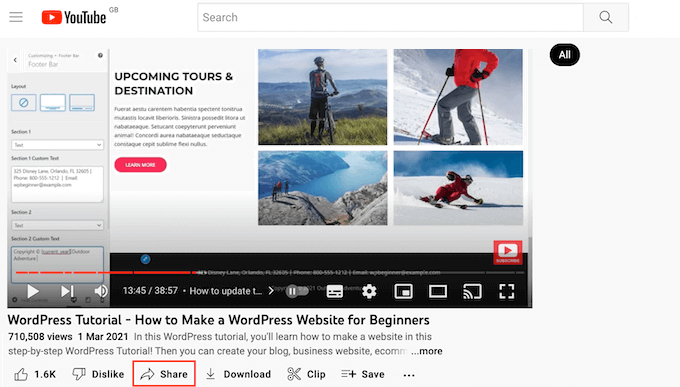 Встраивание видео YouTube в ваш сайт WordPress