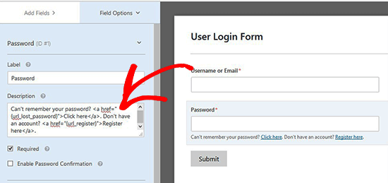 Add password options