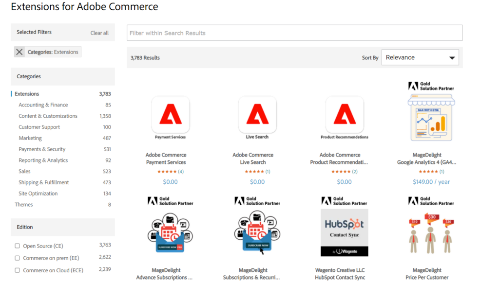 Extensions for adobe commerce