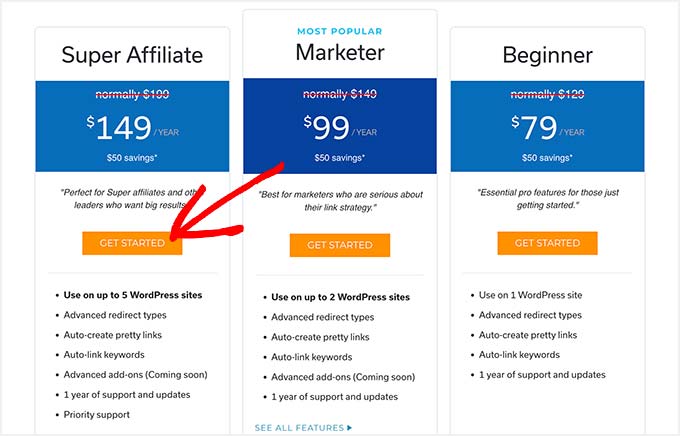 Pretty Links Pricing and Plans
