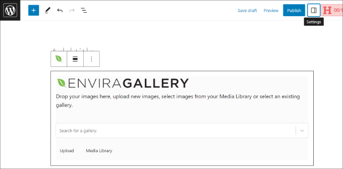 Select your product gallery from the dropdown menu