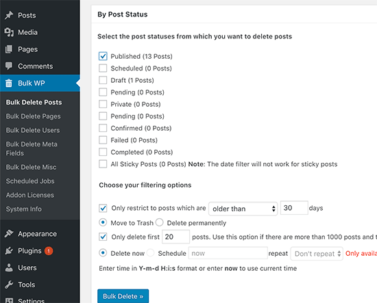 Bulk WP Settings