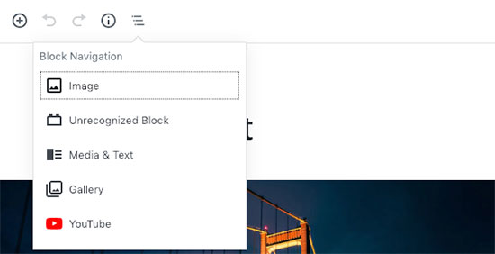 Block navigation