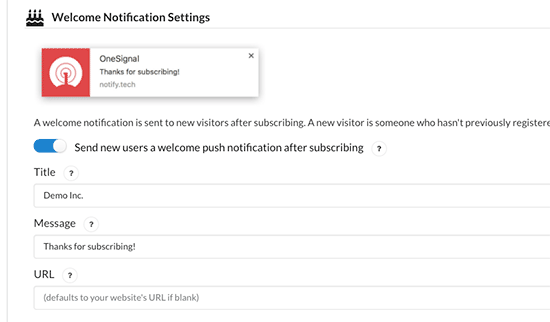 configuración de bienvenida. Cómo Configurar Notificaciones Push en WordPress