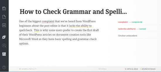 Проверка и исправление грамматических и орфографических ошибок в веб-приложении Grammarly