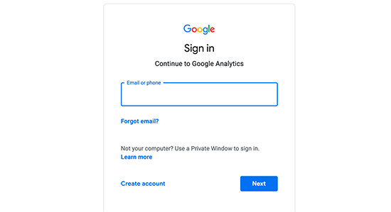 Faça login com sua conta do Google