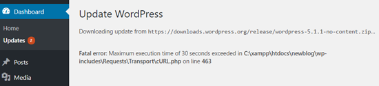 WordPress中最长执行时间超过30秒的错误