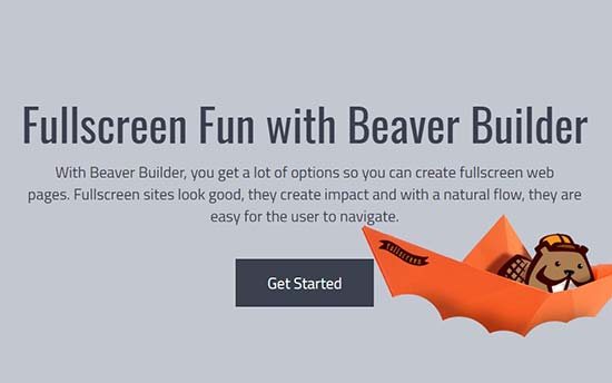 Beaver Builder Полноэкранный режим