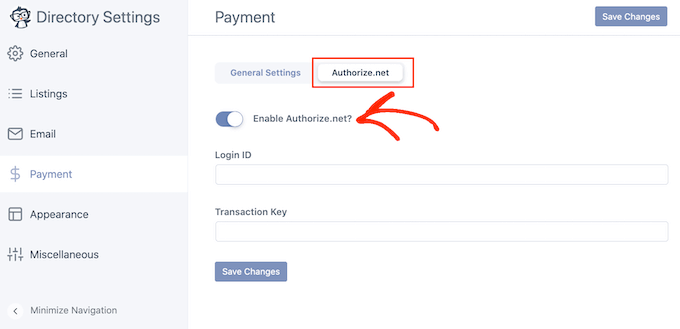 How to enable the Authorize payment gateway