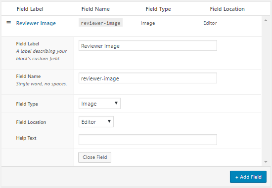 Image Field Options