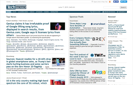 Techmeme Tech News Aggregator 