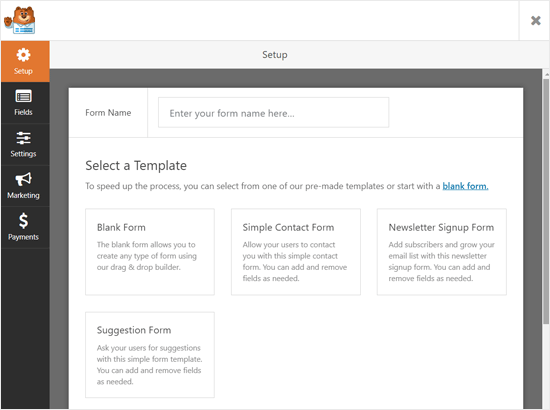 Form Templates WPForms