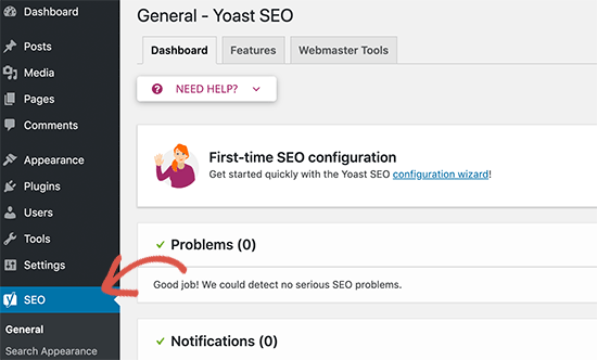 Yoast SEO eklentisi yüklü