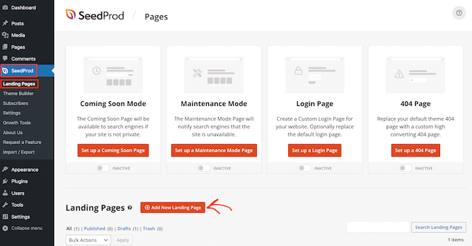 ایجاد یک طراحی صفحه اصلی جدید با SeedProd