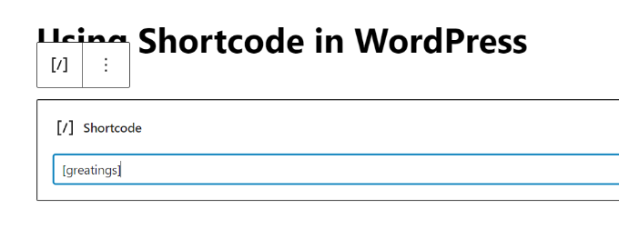 Enter your shortcode