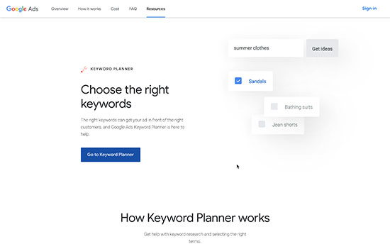 Gkeywordplanner