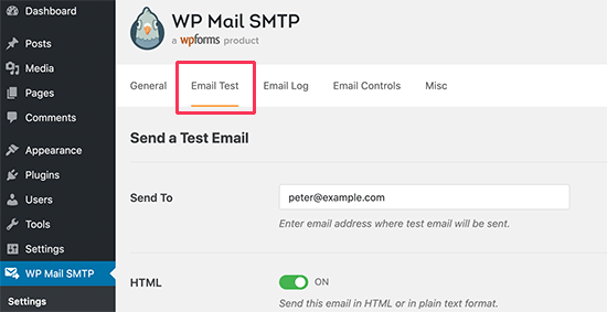 Проверка настроек электронной почты WordPress SMTP