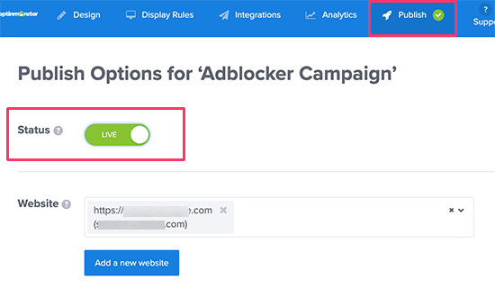 Xuất bản chiến dịch theo dõi Adblock của bạn