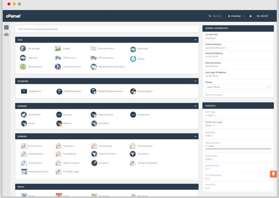 download cpanel template