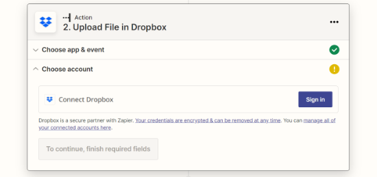 Войдите в свой аккаунт Dropbox
