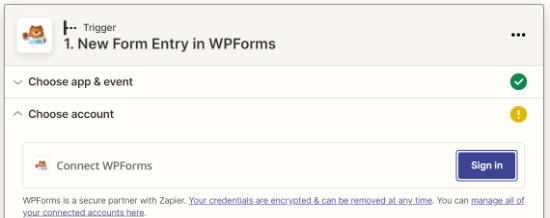 Войдите в свой аккаунт WPForms