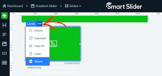 Deleting layers in Smart Slider