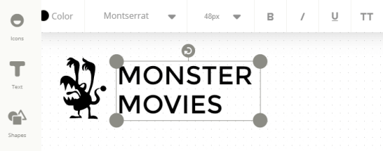 Logo di Monster Movies creato con il creatore del logo Ucraft