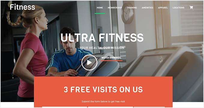 Ultra fitness theme for WordPress