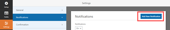 Adding a new notification in WPForms