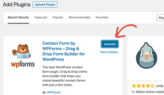 Ativando um plugin WordPress