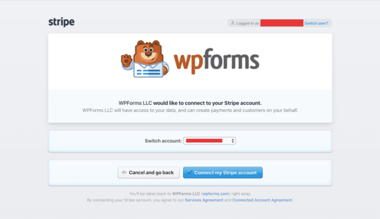 collega il tuo account Stripe a WPForms