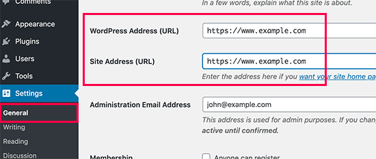 Impostazioni URL di WordPress