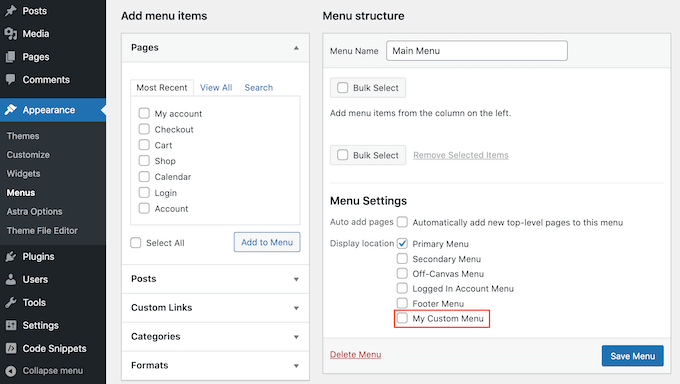 freeplane menu customization